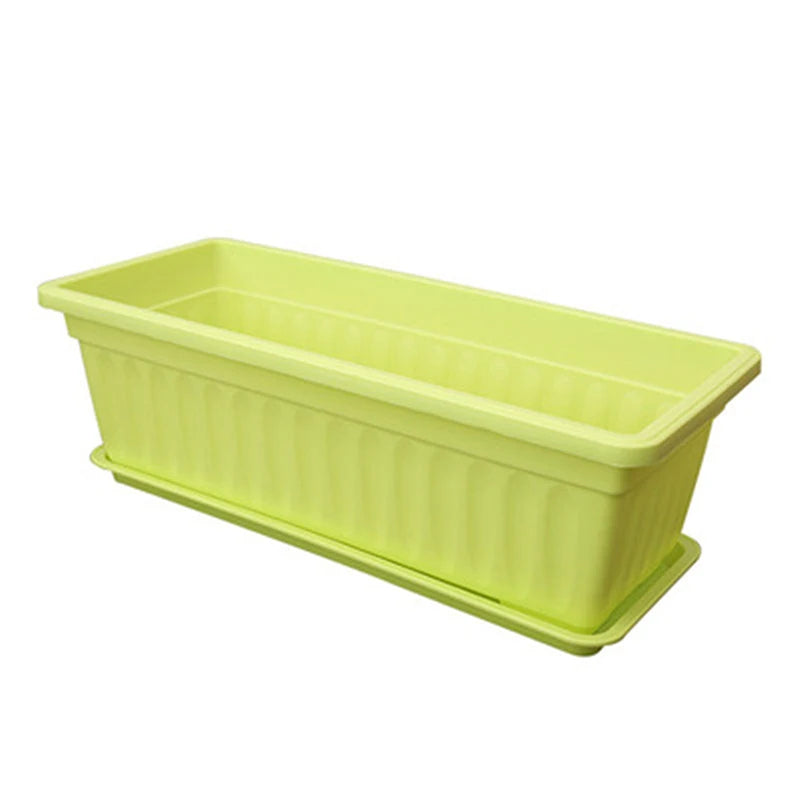 Breathable Plastic Rectangular Flowerpots 1Set Vegetable Planters For Balcony Indoor Gardening Plant Pot Home Garden Decor