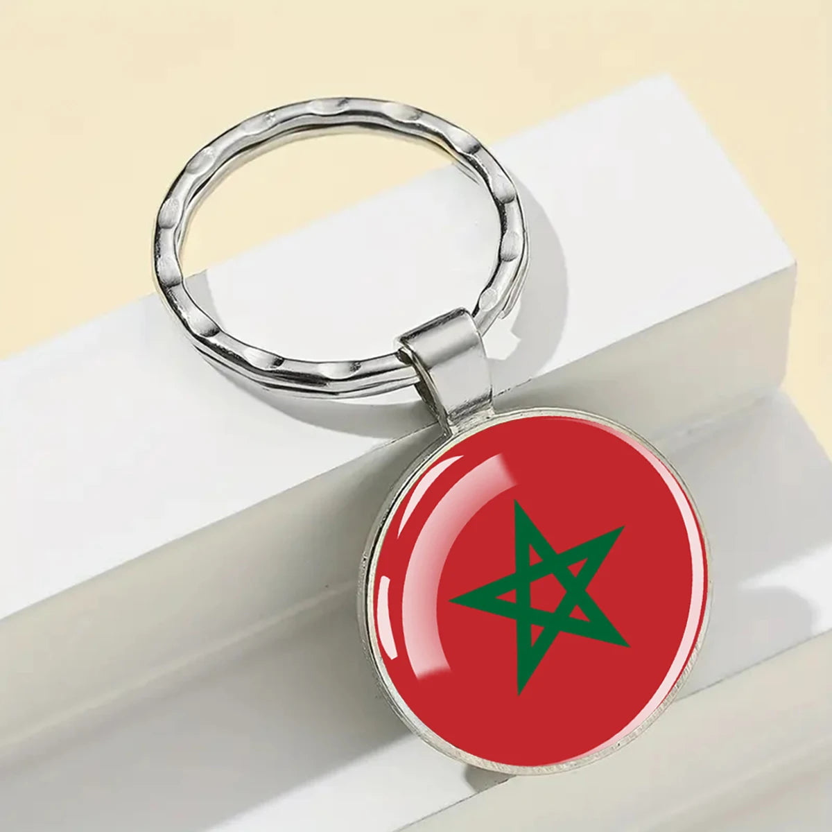 African National Flags Keychain Africa Country Algeria South African Morocco Egypt Nigeria Flag Glass Key Chain Patriot Gift