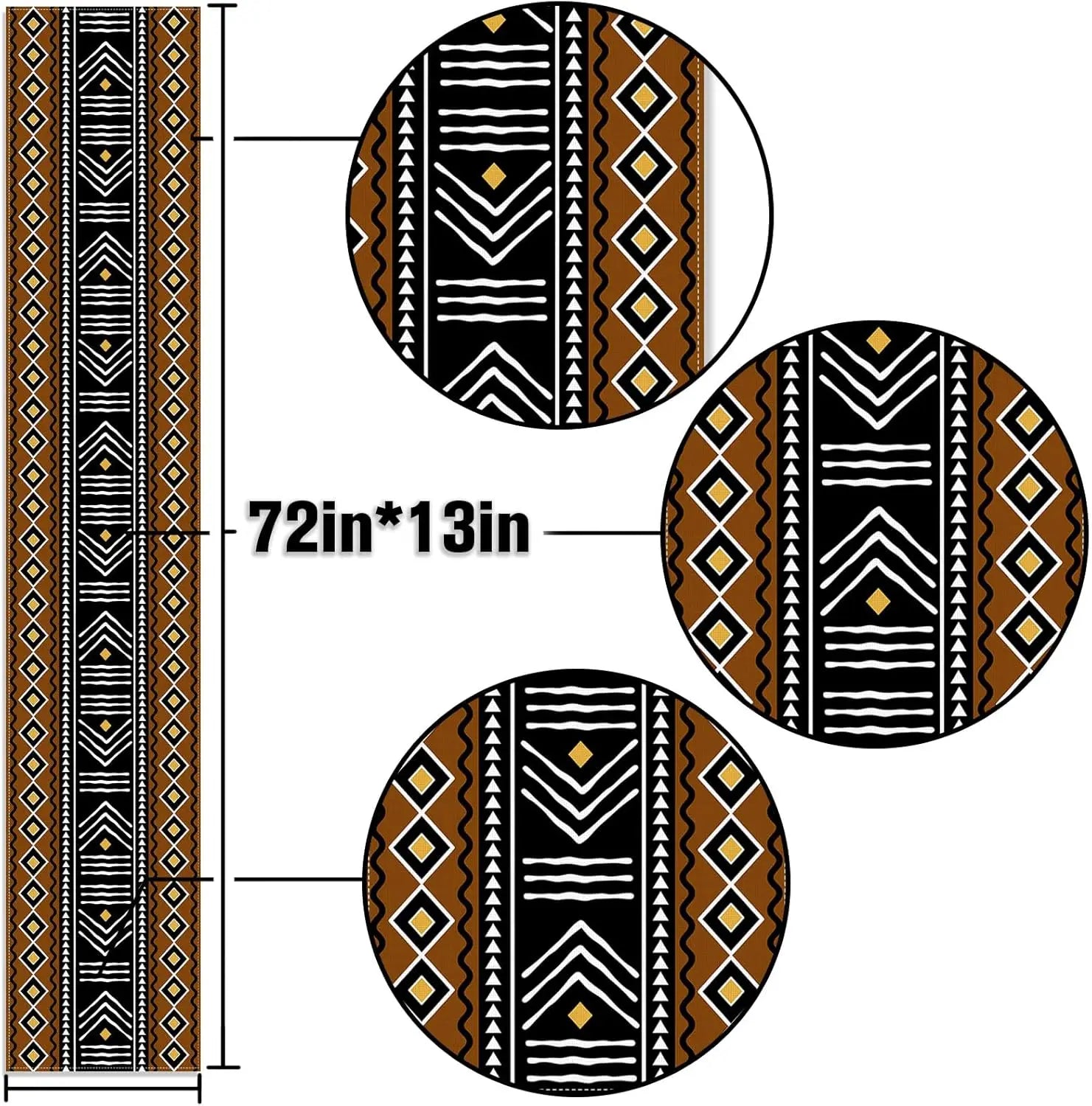 African Geometric Tribal Linen Table Runner Holiday Party Decor Reusable Kitchen  Dining Table Runner Wedding Decorations