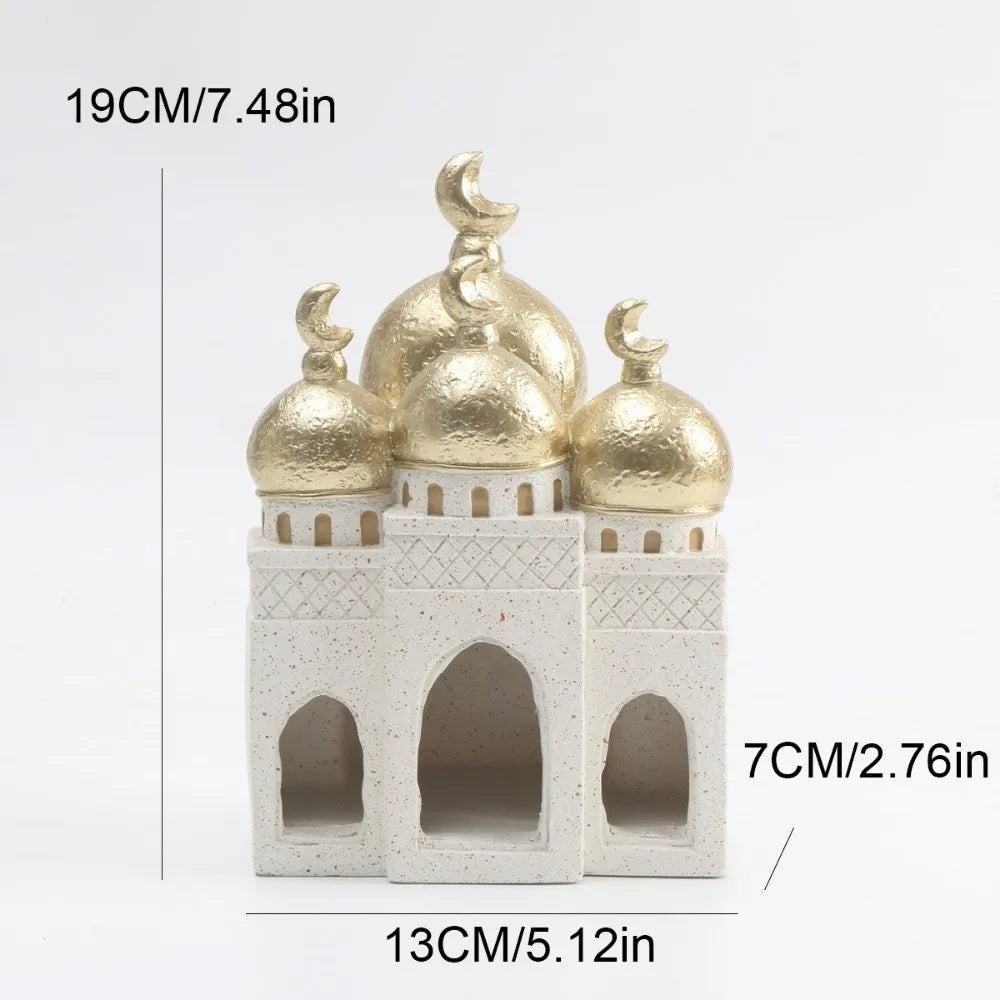Middle Eastern Style Resin Statue Decor Castle House Kaaba Dome Mosque Islamic Desktop Ornament Islamic Theme Ramadan Muslim