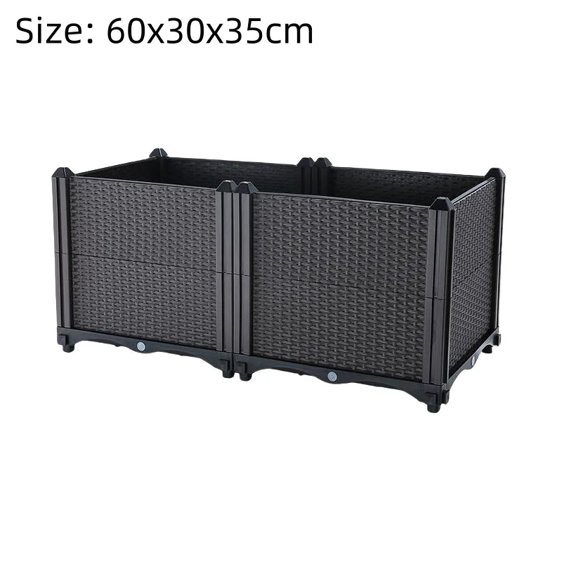 Self-Watering Planters Box Large For Balcony Garden Thickened Material Square Veg Planting Kit Modular Design Home Courtyard