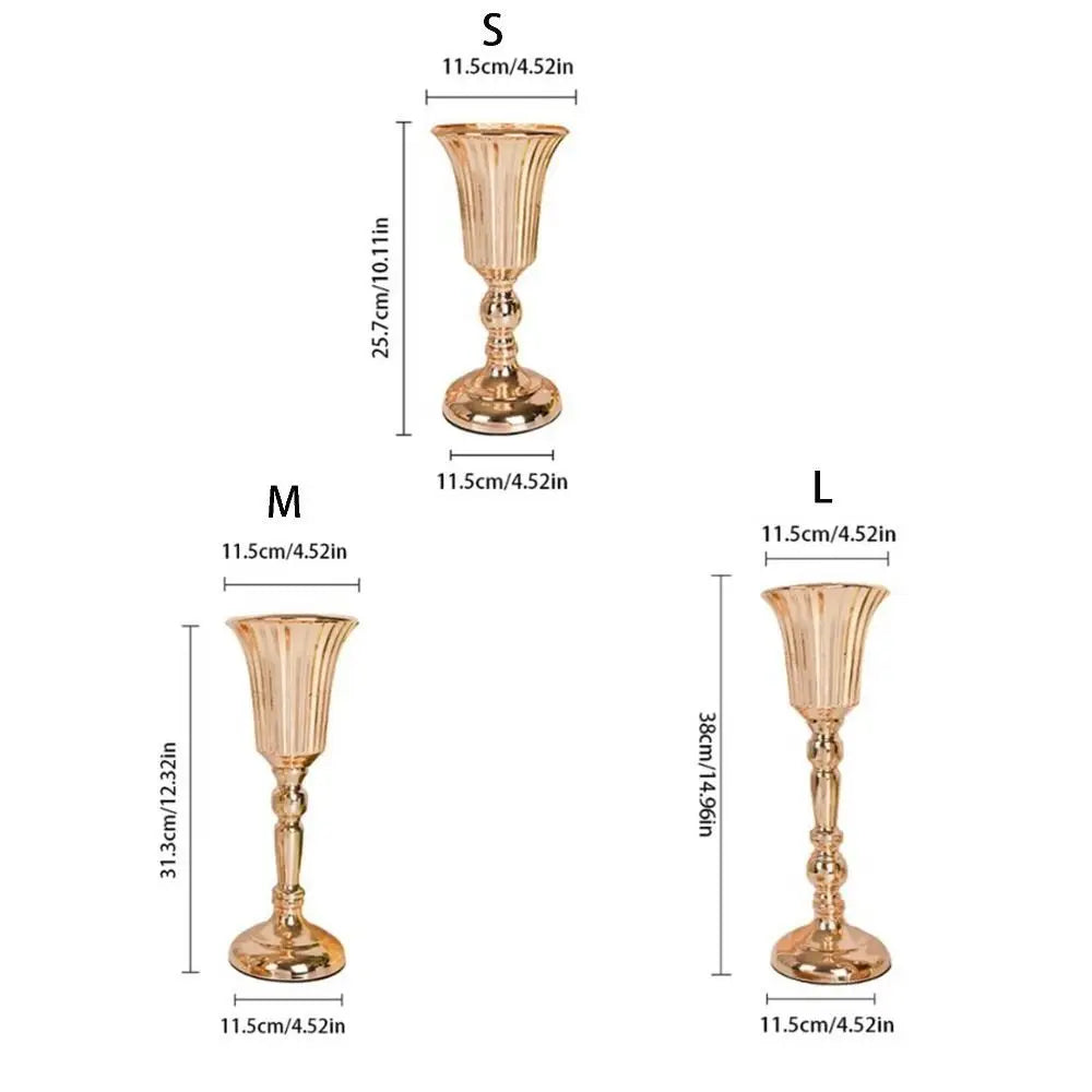 Table Gold Iron Vase Candle Holder Arrangement Wedding Flower Centerpiece Vase Wedding Props Vase Home Decoration Furnishings