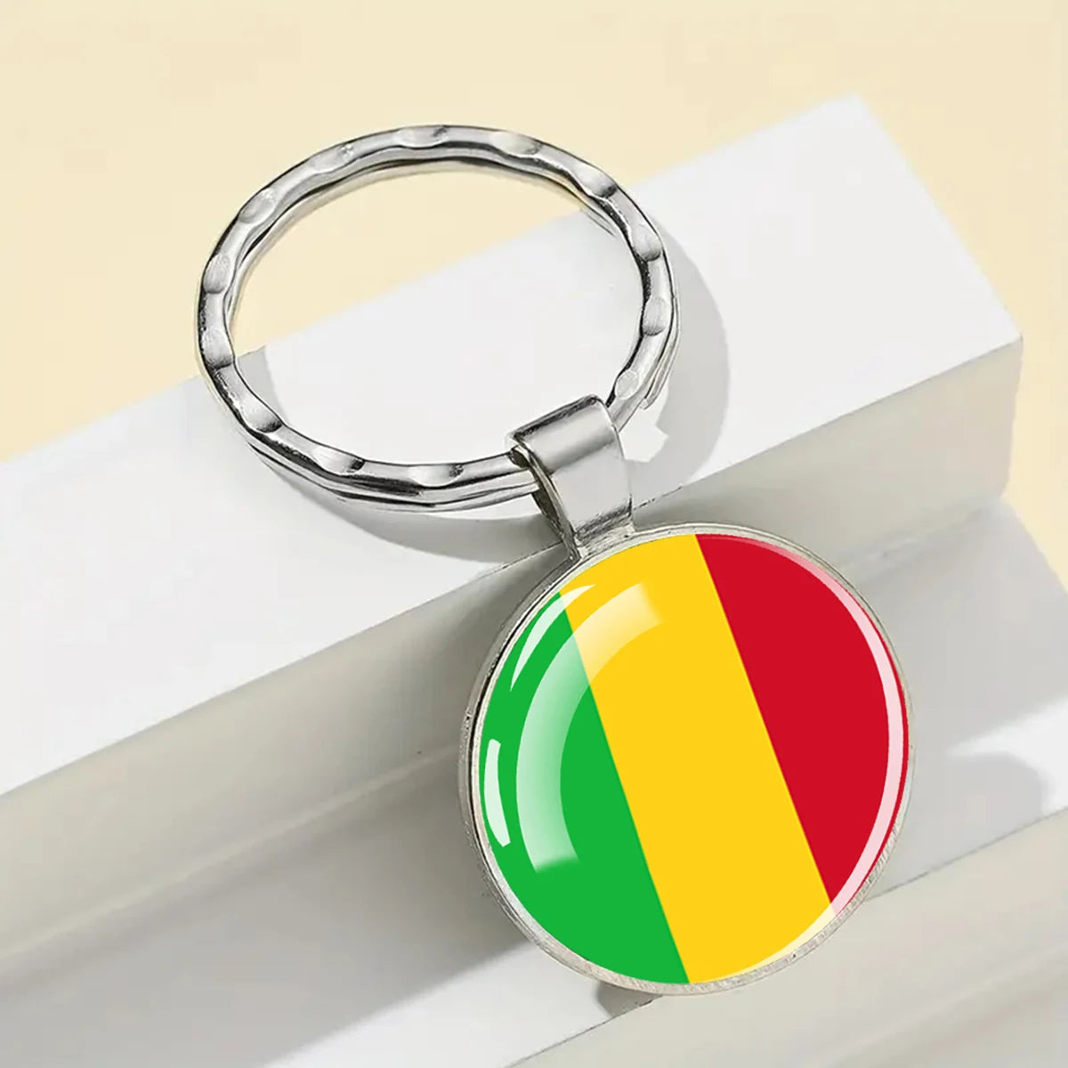 African National Flags Keychain Africa Country Algeria South African Morocco Egypt Nigeria Flag Glass Key Chain Patriot Gift