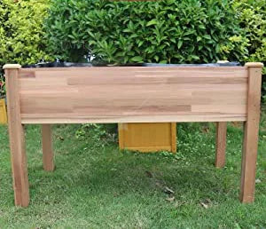 Wood Raised Garden Bed Large Wooden Planter Box Flower Herb Gardening Beds Outdoor With Legs