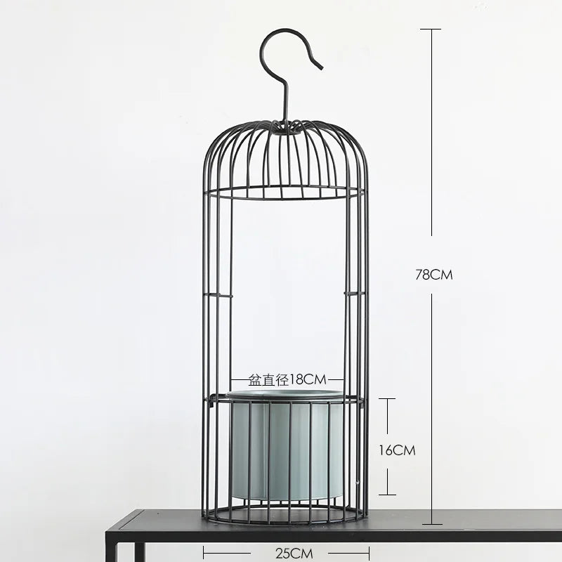 Birdcage wrought iron flower ware, garden art soft decoration home furnishing, ornament simulation flower ware, designer model r
