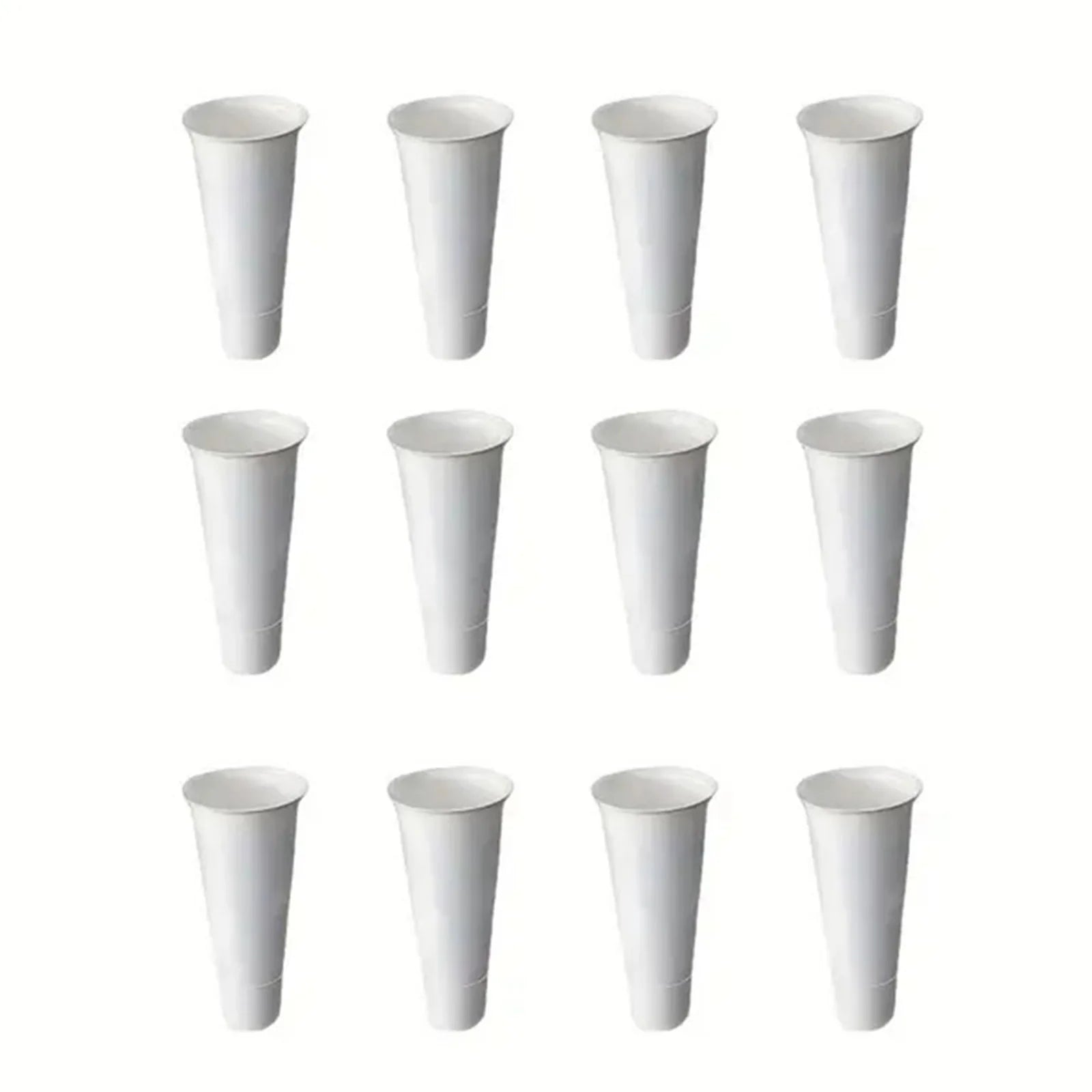 12 PCS Flower Display Stand Buckets White Plastic Flower Pots Large Capacity Plant Planter for Home Patio Balcony Garden