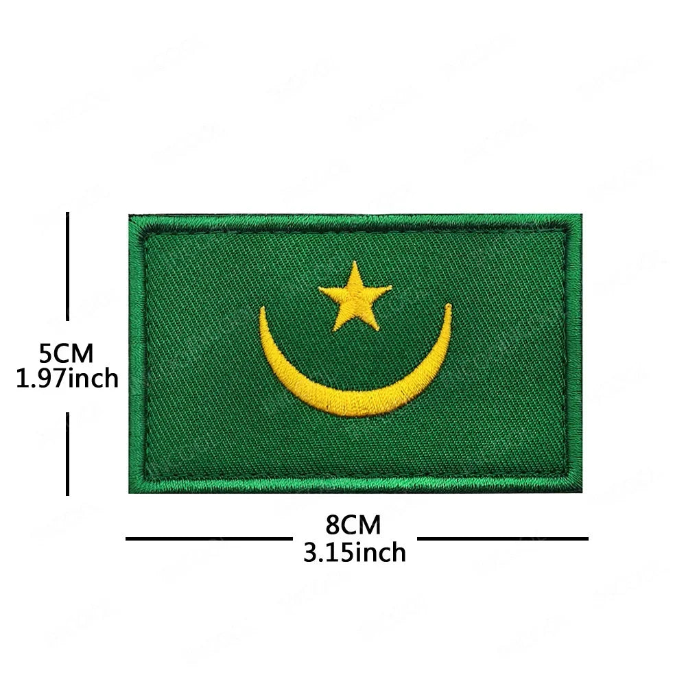 Africa National Flag Embroidered Patches Nigeria South Africa Morocco Eswatini Mauritius Armband Appliques Shoulder Flags Badges