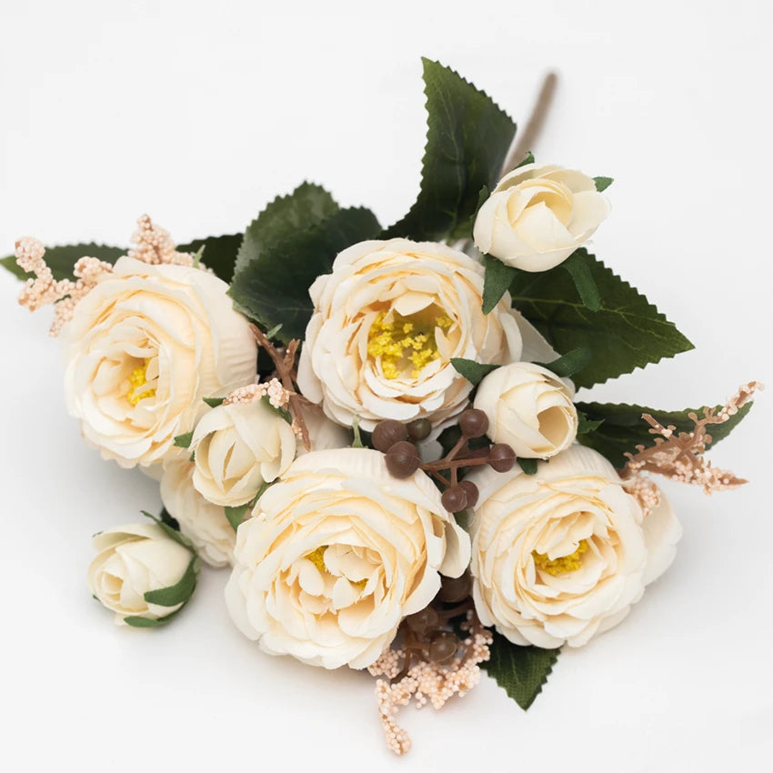 Artificial Flowers Peony Home Wedding Room Autumn Decora Festival Party Garland Outdoor Garden Diy Gifts Furnishing Silk Roses
