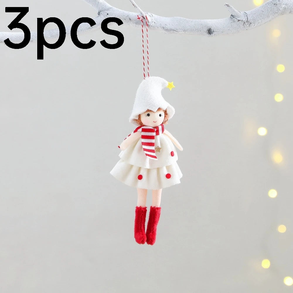 3pcs Cake Skirt Angel Pendant Christmas Tree Pendant - Ideal Decoration for Garden Home Furnishings and Festival Parties