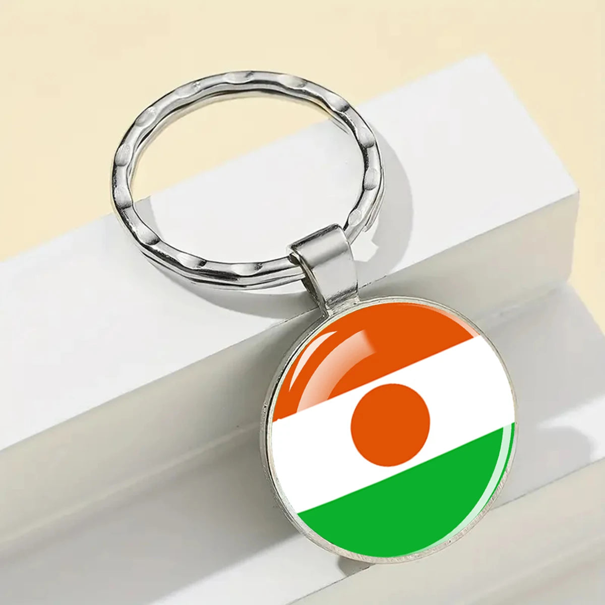 African National Flags Keychain Africa Country Algeria South African Morocco Egypt Nigeria Flag Glass Key Chain Patriot Gift
