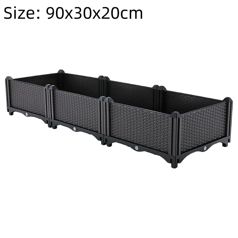 Self-Watering Planters Box Large For Balcony Garden Thickened Material Square Veg Planting Kit Modular Design Home Courtyard