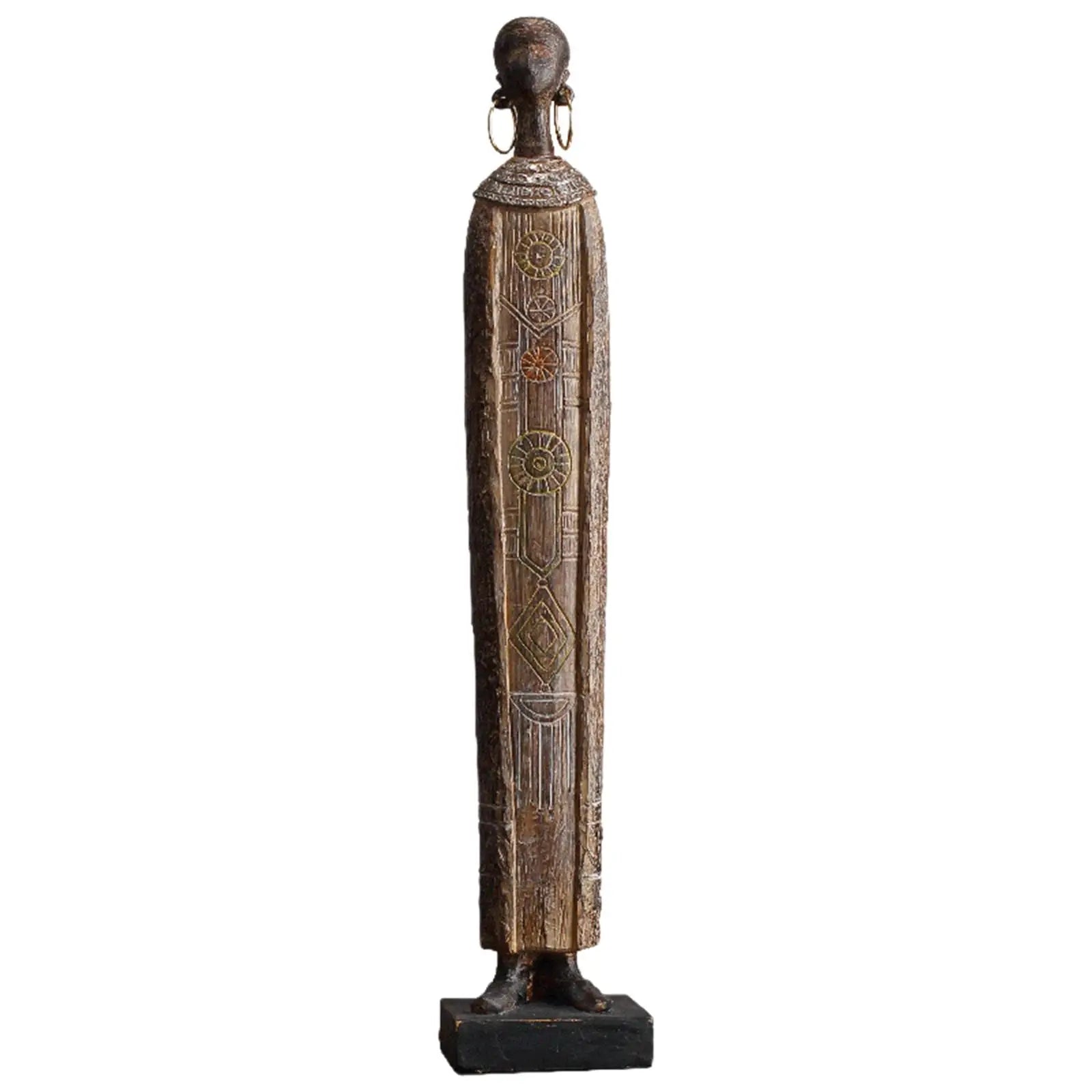 African Statue Sculpture Resin Figurines Women Girl for Home Cabinet Hotel