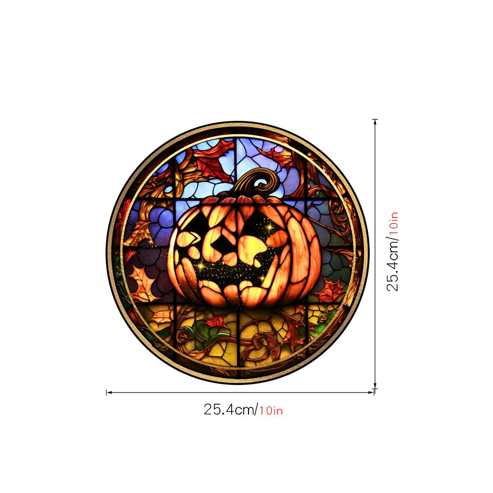 Halloween PVC Static Glass Stickers Scary Castle Cat Glass Stickers Non Adhesive Removable Party Home Decorations