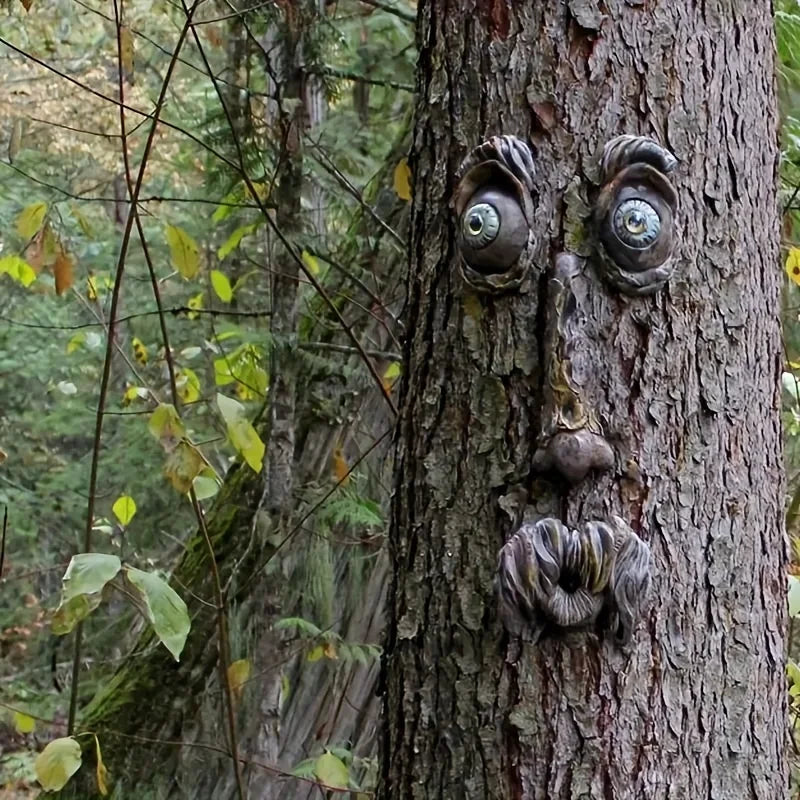 Tree Face Ornaments, Creative Garden Decorations, Resin Crafts, Yard Decor, Wall Embellishments