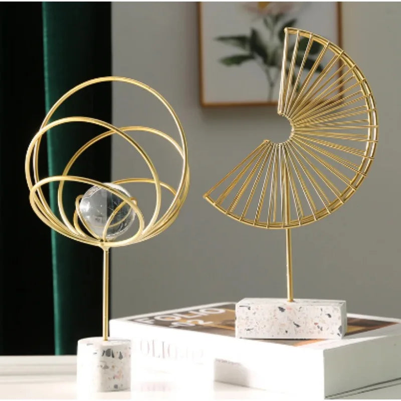 Nordic Simple Metal Abstract Art Ornaments Porch Living Room TV Cabinet Office Desktop Creative Home Decoration Accessor