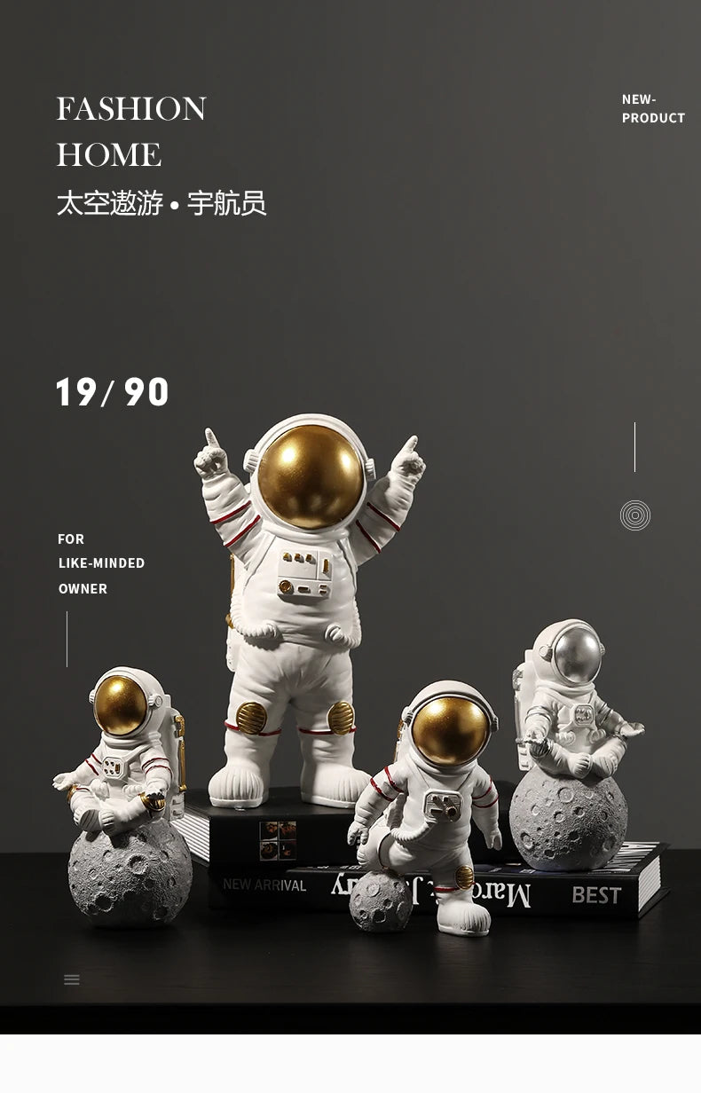 Nordic Modern Astronaut Miniature Figurines Resin Craft Home Fairy Garden Desk Decoration Furnishing Articles Room Accessories
