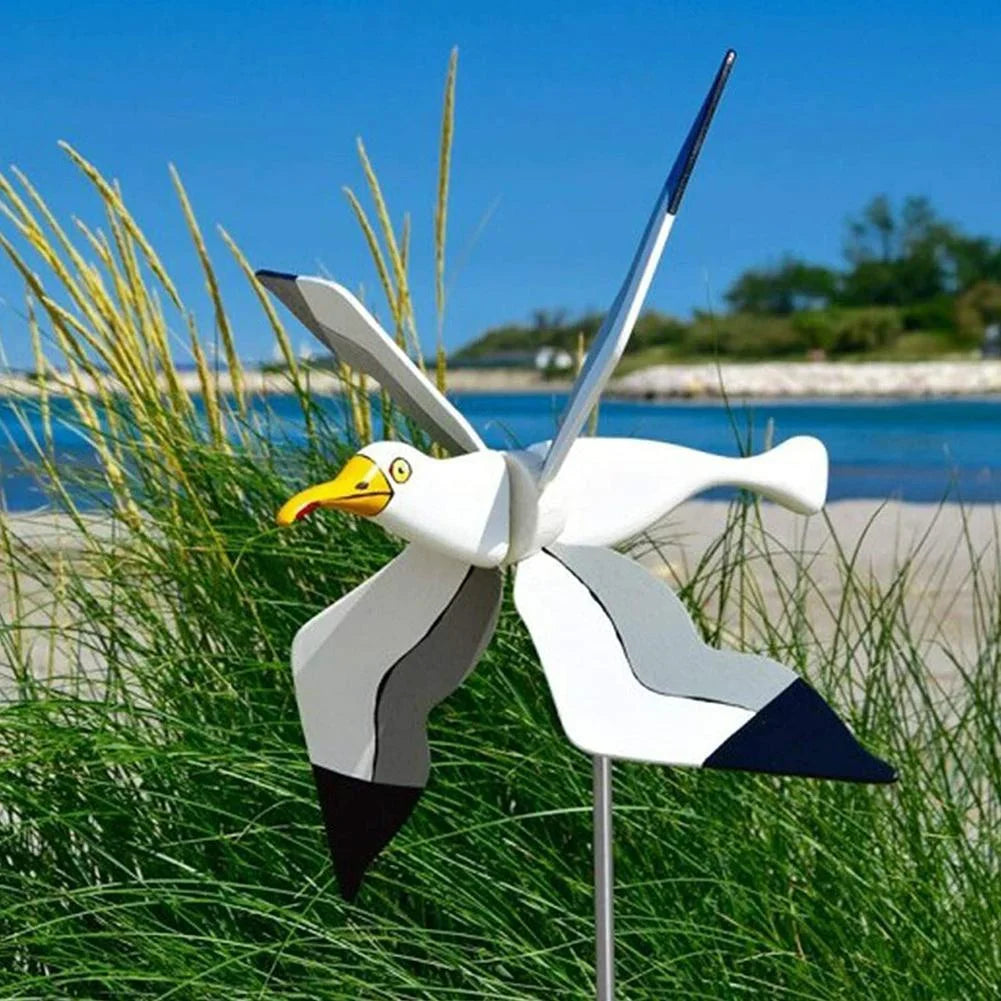Outdoor Beach Grassland Garden Seagull Windmill Holiday Simulation Bird Personalized Courtyard Decoration Gift Accessories