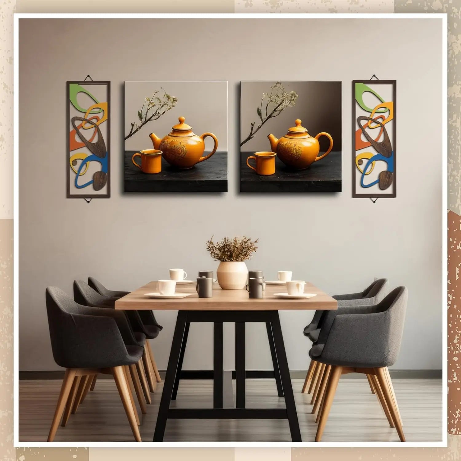 2Pcs 40cm Modern Decor Elegance Wall Accents Wood Abstract Decor Geometric Panels for Interior Panel Wood Art Home Living Room