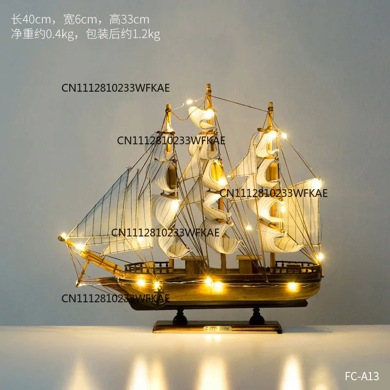 Home creative craft decoration sailboat model wine cabinet room bedroom living room smooth sailing desktop small ornament