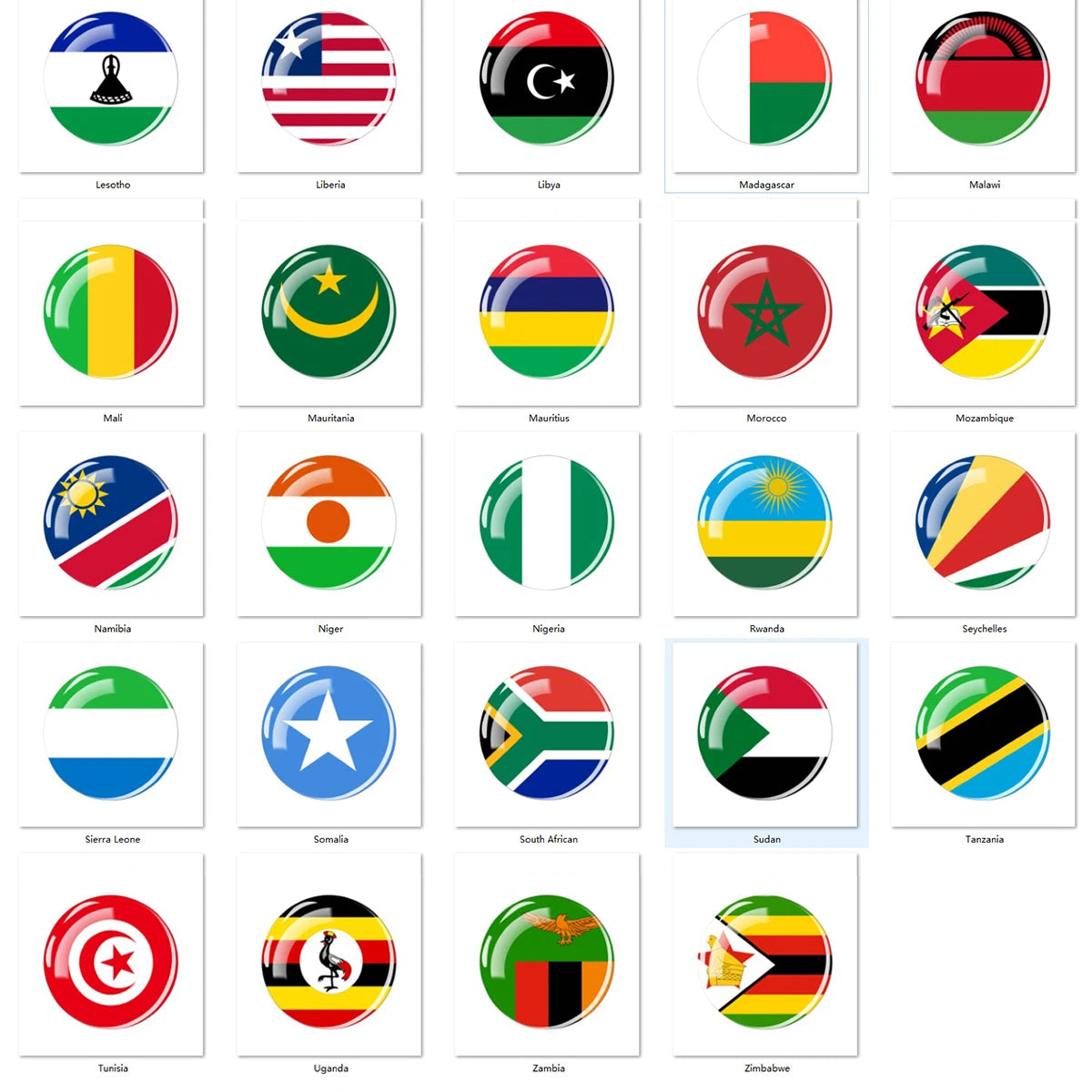 African National Flags Keychain Africa Country Algeria South African Morocco Egypt Nigeria Flag Glass Key Chain Patriot Gift