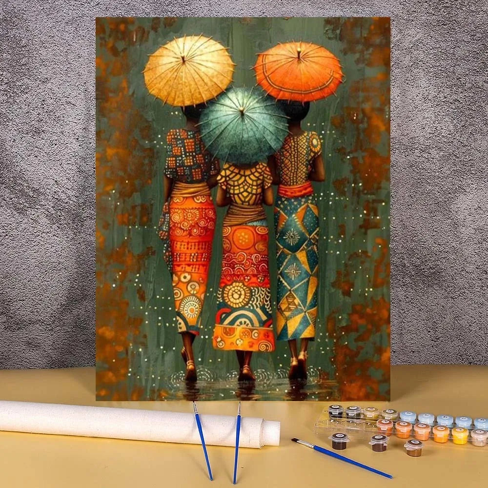African Woman Paint By Numbers HandPainted Kit On Canvas DIY Oil Painting Set Pictures By Number Home Decoration Wall Art Gift