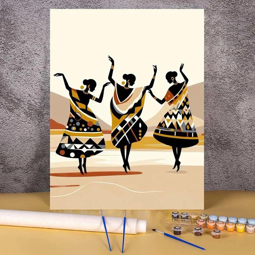 African Woman Paint By Numbers HandPainted Kit On Canvas DIY Oil Painting Set Pictures By Number Home Decoration Wall Art Gift