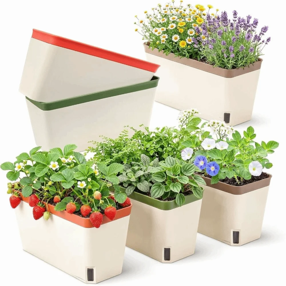 High Quality Modern Self Watering Planter Pots Decorative Visual Water Level Window Herb Planter Box Indoor Planter Vegetables