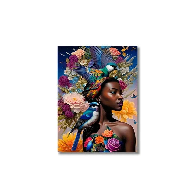Inspirational African American Black Woman Graffiti Canvas Art Painting  Modern Wall Poster for Bedroom Living Room Decor