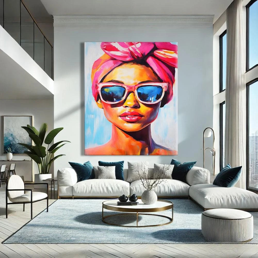 African Women Art Painting Poster Colourful Abstract African American Wall Art African Canvas Paintings Home Bedroom Decor