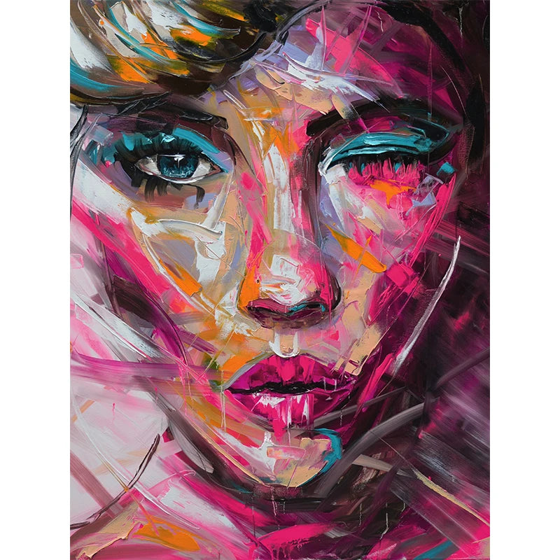 Modern Abstract Woman Face Wall Art Canvas Painting Graffiti Posters and Prints Girl Portrait Street Pop Art Pictures Home Decor