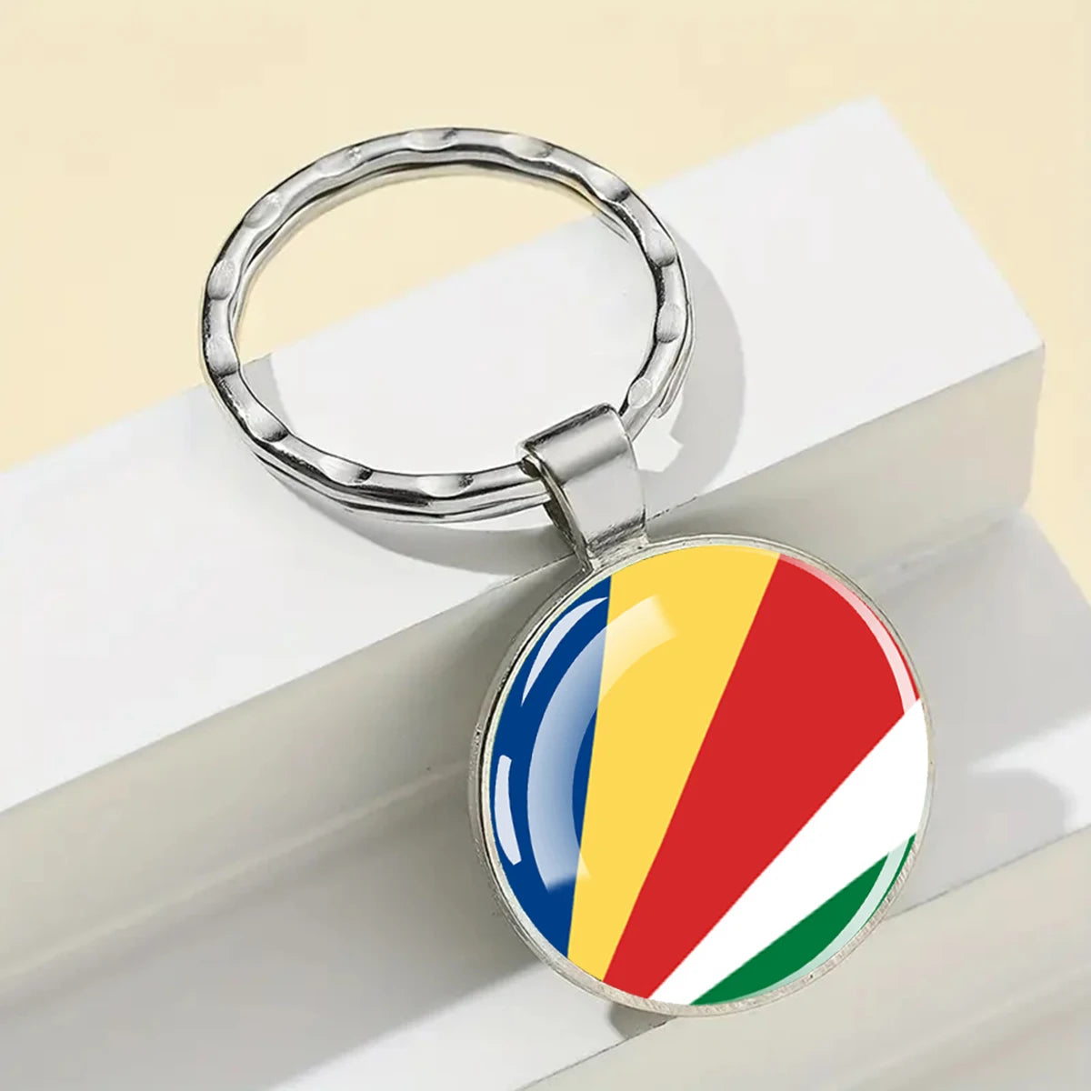 African National Flags Keychain Africa Country Algeria South African Morocco Egypt Nigeria Flag Glass Key Chain Patriot Gift