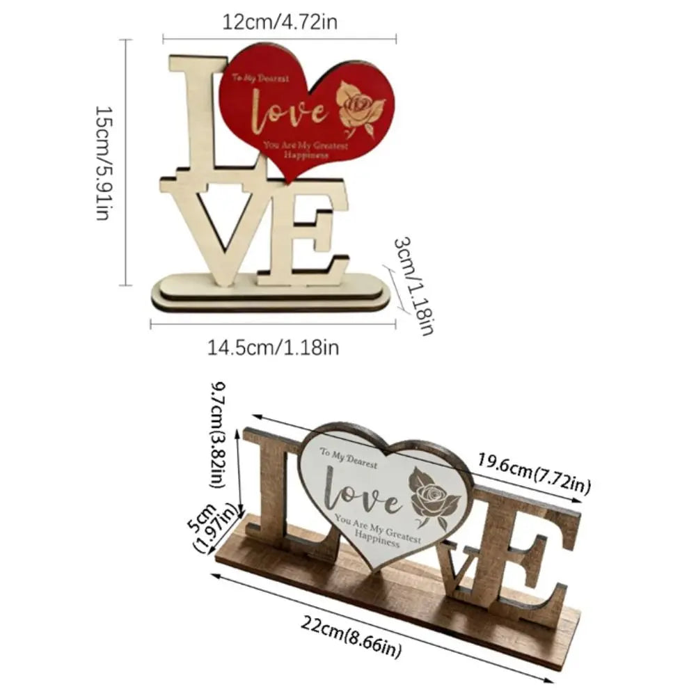 Handicraft Wooden Ornament Home Decoration Commemorative Gift Wooden Crafts Wooden Material Love Platform