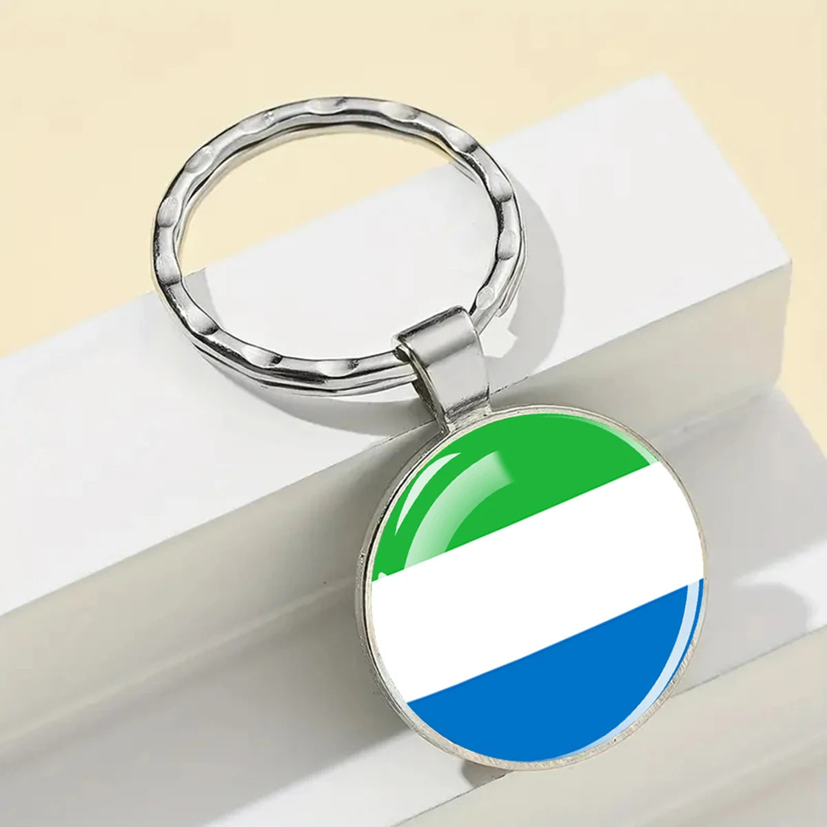African National Flags Keychain Africa Country Algeria South African Morocco Egypt Nigeria Flag Glass Key Chain Patriot Gift