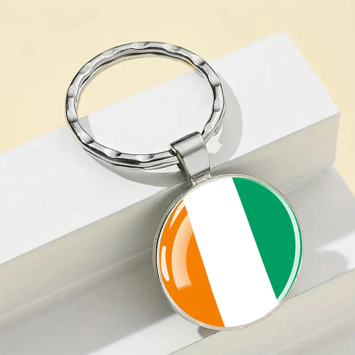 African National Flags Keychain Africa Country Algeria South African Morocco Egypt Nigeria Flag Glass Key Chain Patriot Gift