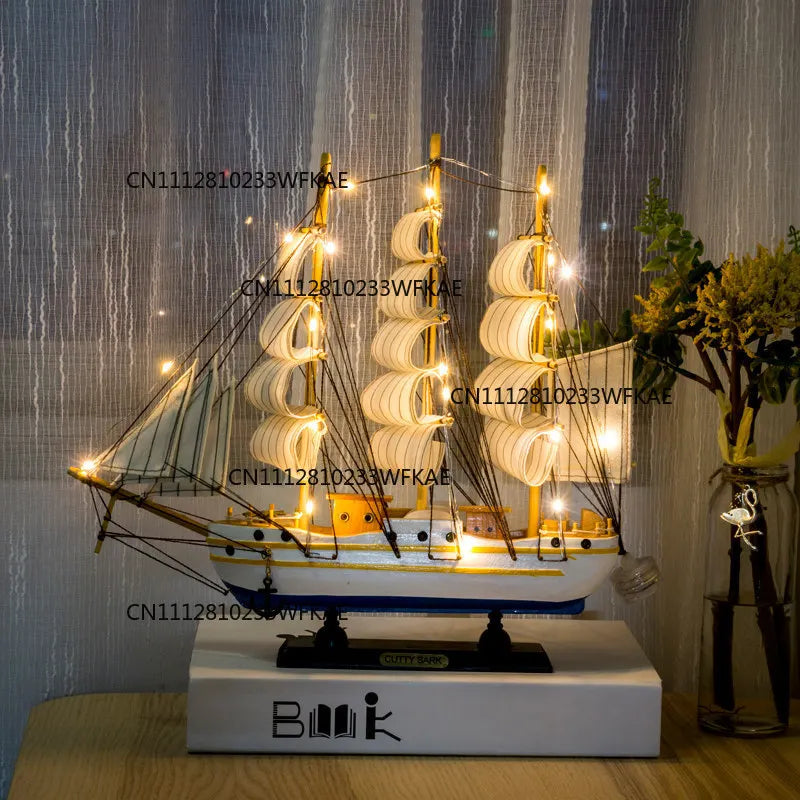 Home creative craft decoration sailboat model wine cabinet room bedroom living room smooth sailing desktop small ornament