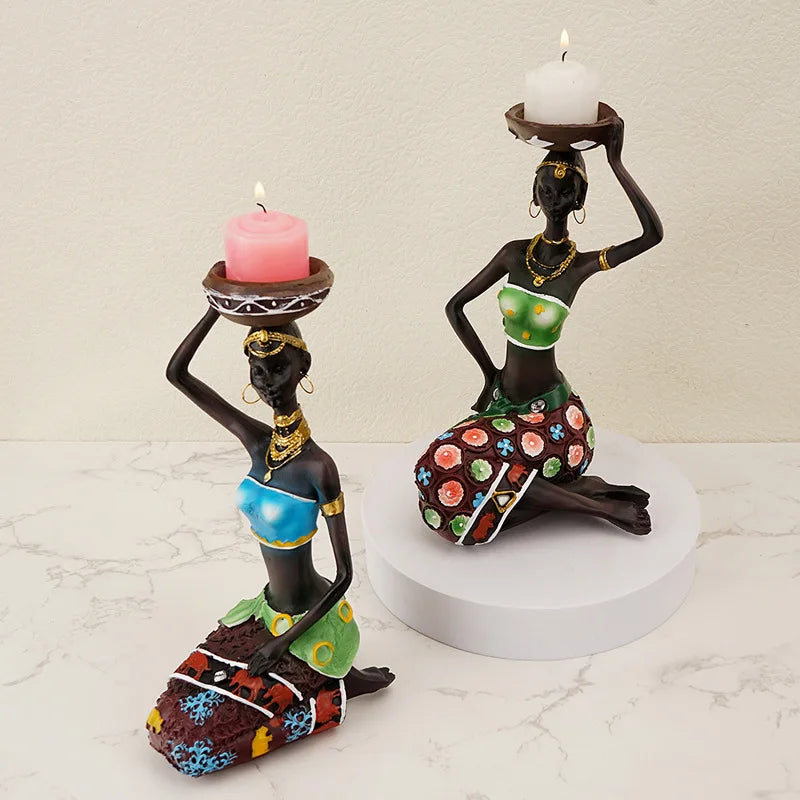 Resin Candle Holder Decoration Creative Black Candle Holder Home Entrance Decoration