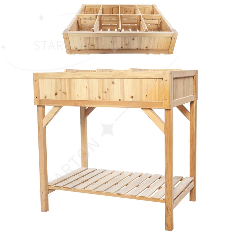 Wood Raised Garden Bed Large Wooden Planter Box Flower Herb Gardening Beds Outdoor With Legs