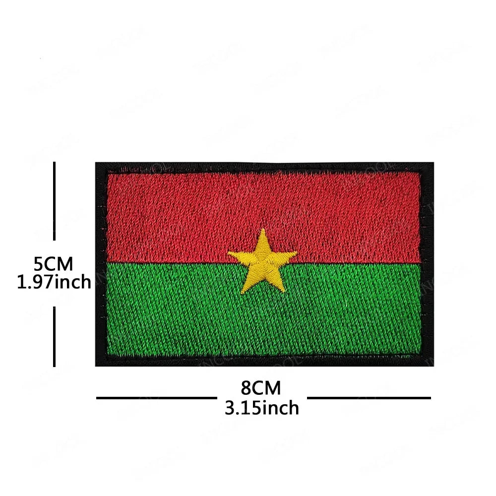 Africa National Flag Embroidered Patches Nigeria South Africa Morocco Eswatini Mauritius Armband Appliques Shoulder Flags Badges