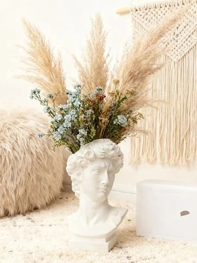 David Art Statue Flowerpot for Inserting Dried Flowers and Simulating Flowers Home Living Room Bedroom Decoration Gift