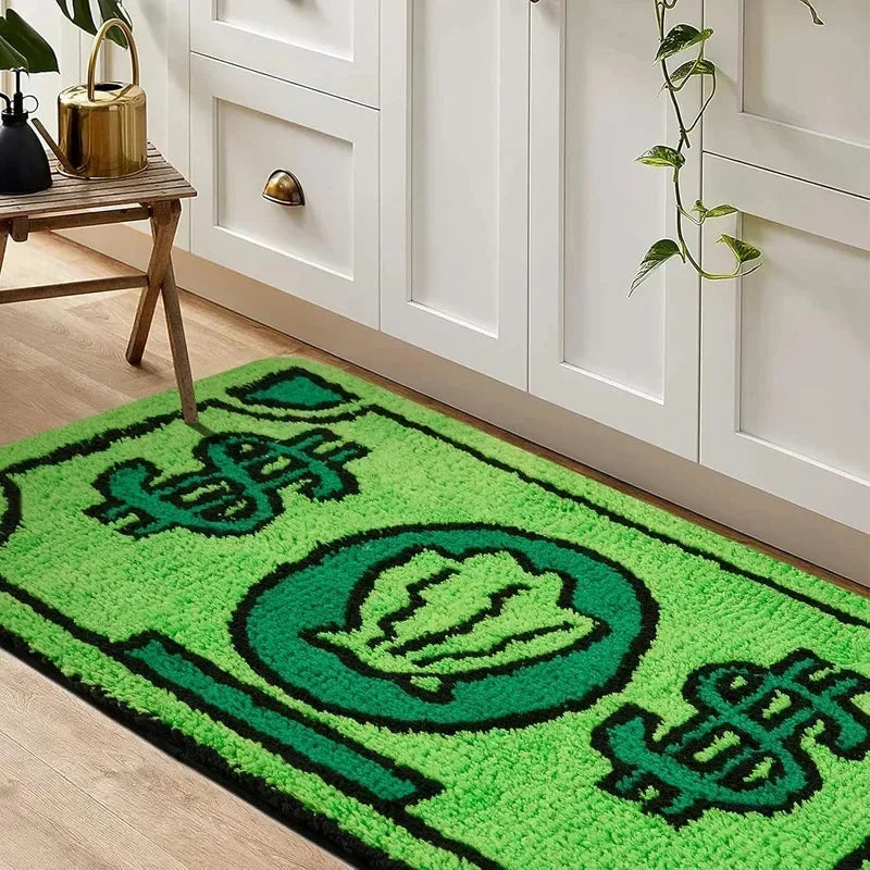 VIKAMA Personalized Us Dollar Pattern Bedroom Non-Slip Carpet, Living Room, Kitchen, Bathroom Decorative Rug Pad