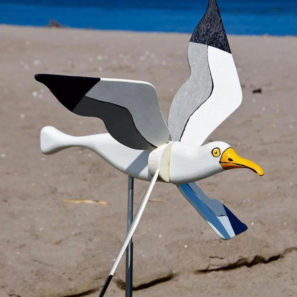 Outdoor Beach Grassland Garden Seagull Windmill Holiday Simulation Bird Personalized Courtyard Decoration Gift Accessories