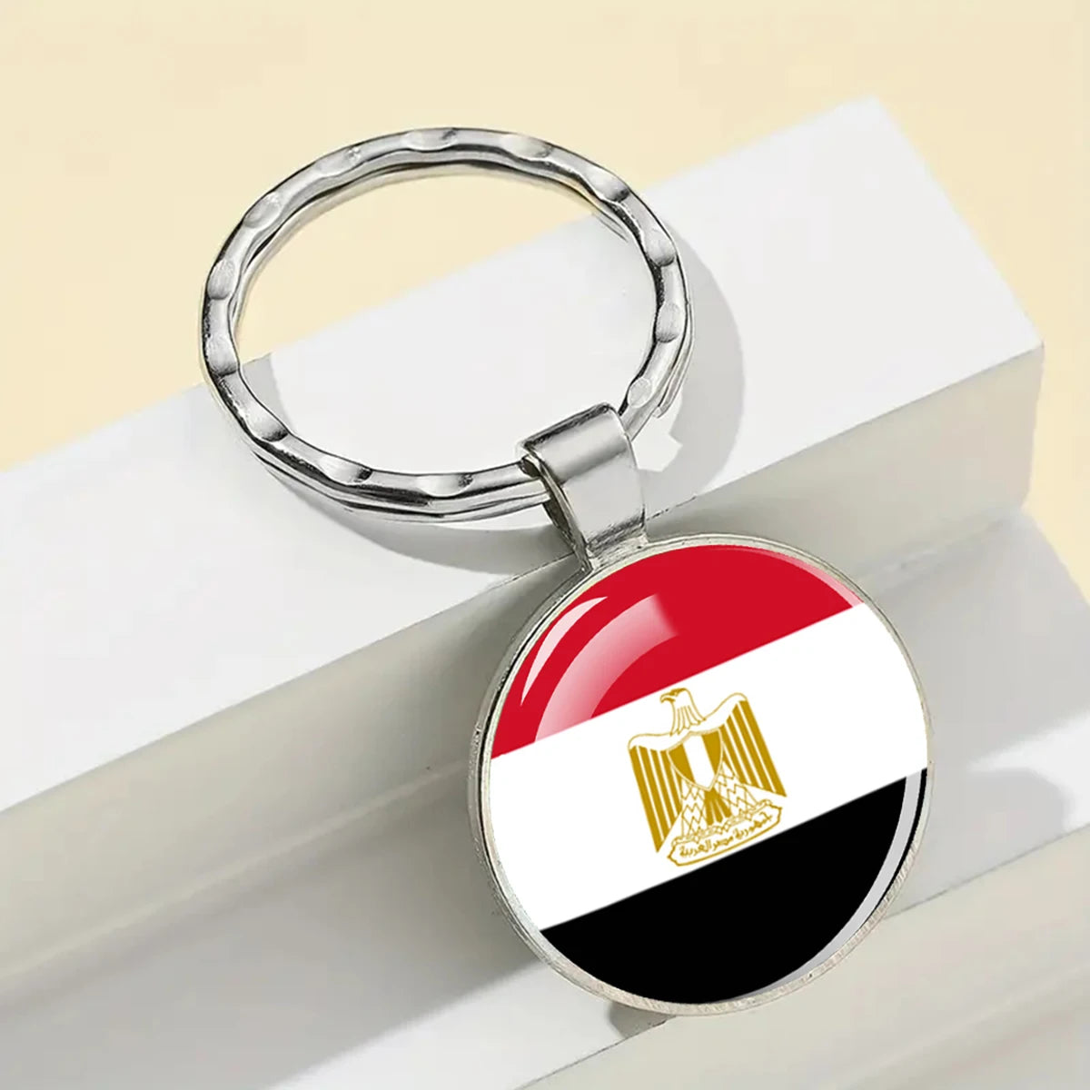 African National Flags Keychain Africa Country Algeria South African Morocco Egypt Nigeria Flag Glass Key Chain Patriot Gift