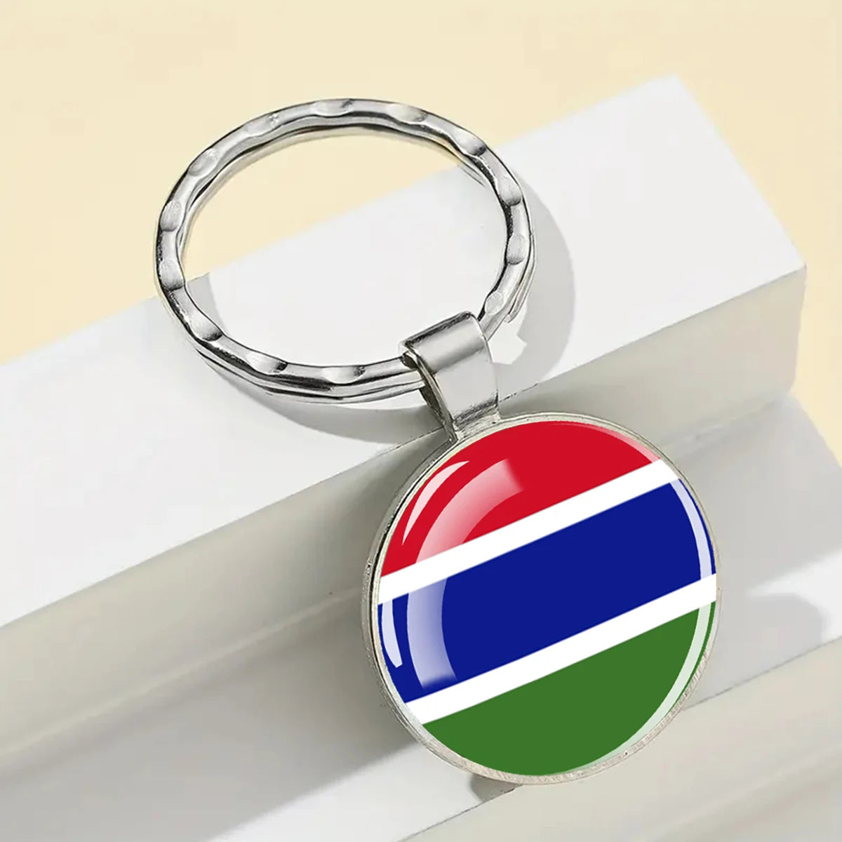 African National Flags Keychain Africa Country Algeria South African Morocco Egypt Nigeria Flag Glass Key Chain Patriot Gift