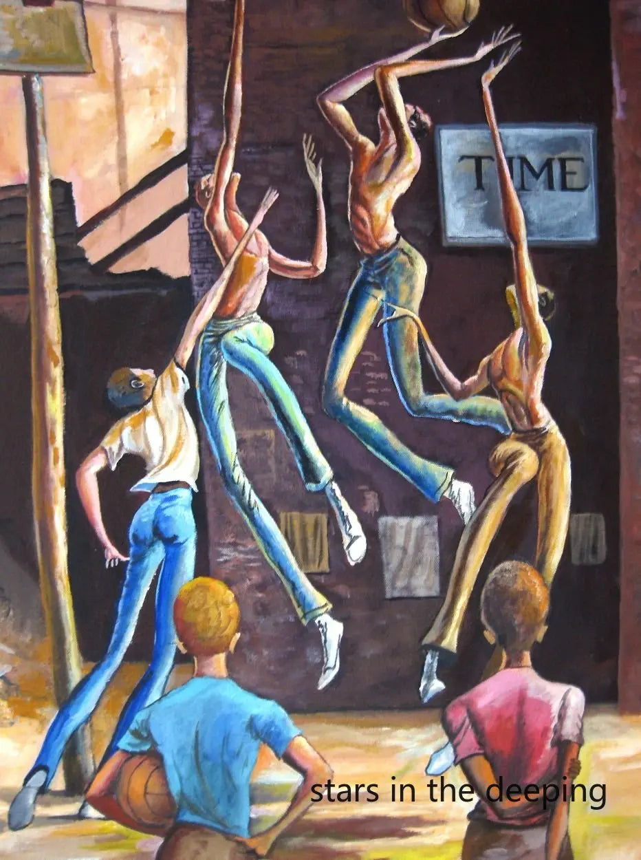 Abstract Ernie Barnes Artworks African Black Women Jazz Music Art Poster Canvas Painting Wall Print Picture for Room Home Decor