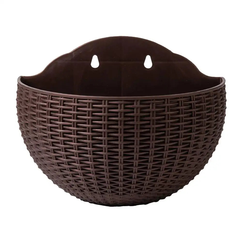Semi-circular Flower Pot Wall-mounted No-punching Flower Basket Garden Planter Bucket Hanging Basket Flowerpot For Home Decor