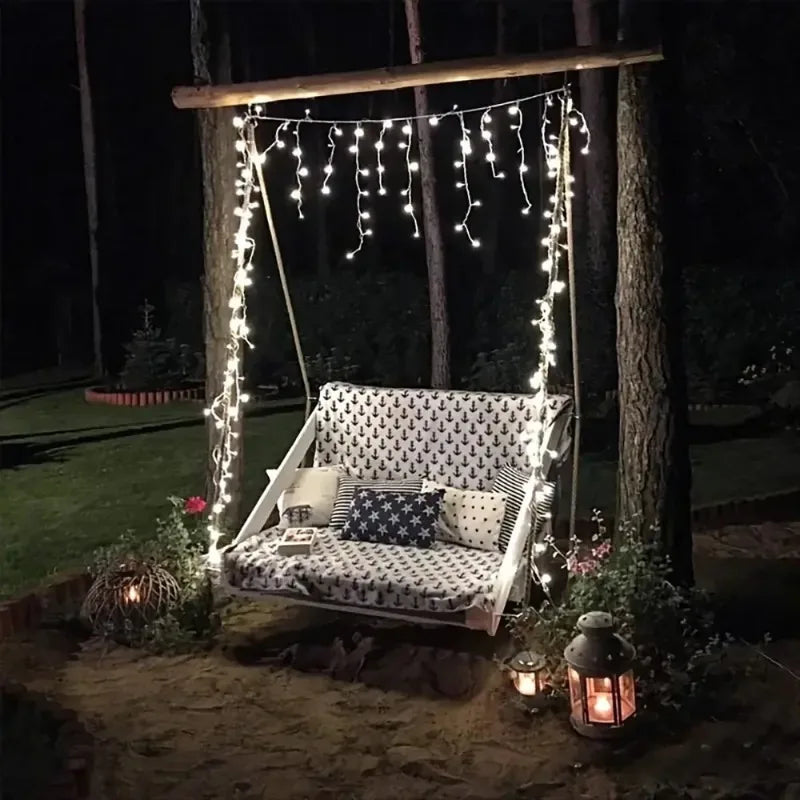 Waterproof Solar Ice Bar LED String Lights Outdoor Lamp For Wedding Party Garden Courtyard Holiday Home Furnishing Decor light