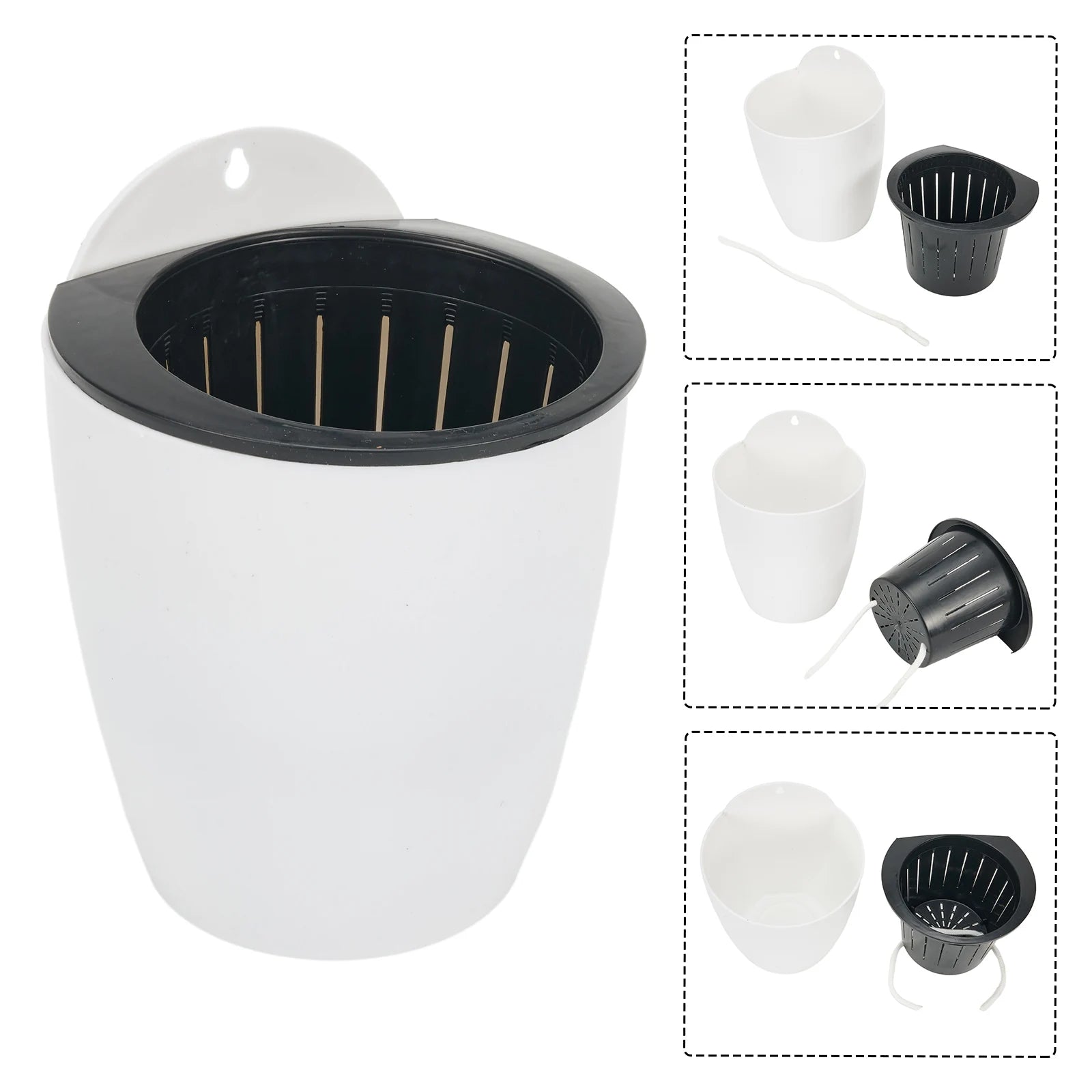 Wall-mounted Flower Pot Automatic Water-absorbing Plastic Green Dill Soil Or Hydroponics System Pot For Wall Balcony Flower Pot