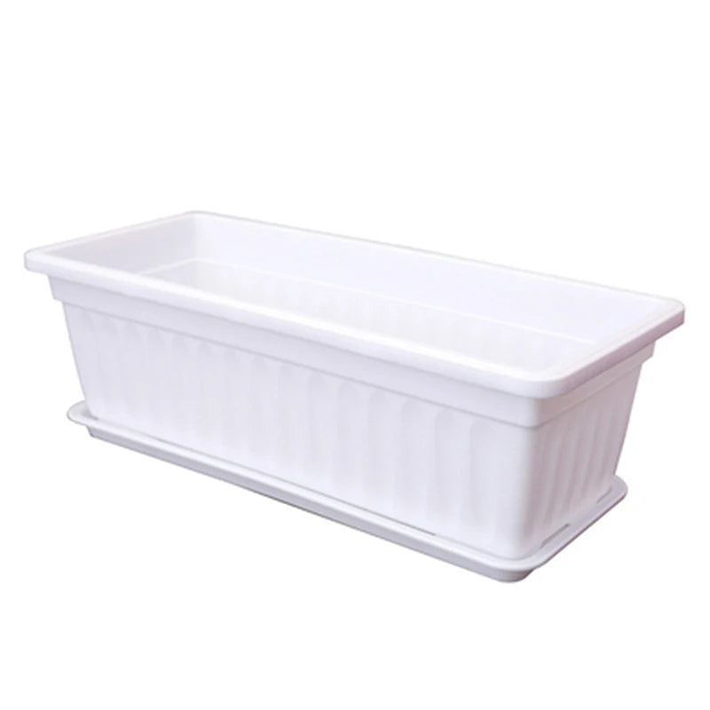 Breathable Plastic Rectangular Flowerpots 1Set Vegetable Planters For Balcony Indoor Gardening Plant Pot Home Garden Decor