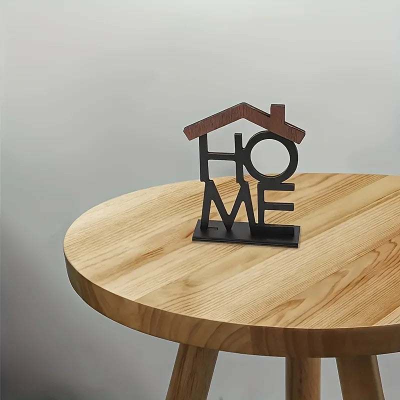 Wooden Home Letter Table Decor, Creative Hollow Home Sign Wooden Craft Ornament for Living Room Desktop Shelf Decor Shelf Decor
