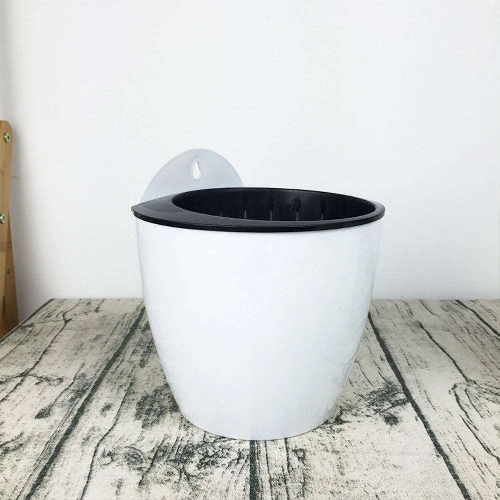 Wall-mounted Flower Pot Automatic Water-absorbing Plastic Green Dill Soil Or Hydroponics System Pot For Wall Balcony Flower Pot